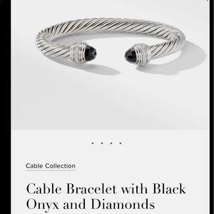David Yurman onxy and diamond cable bracelet